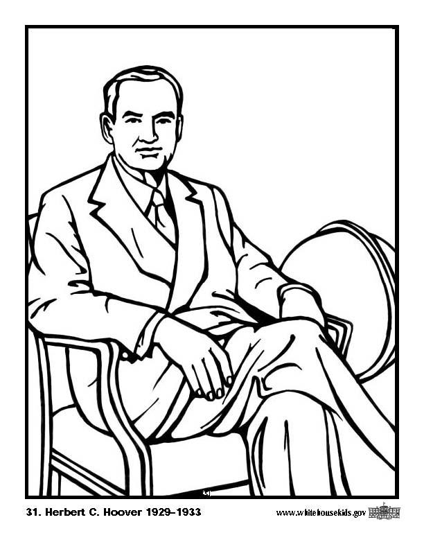 Fargeleggingsbilde 31 herbert c. hoover