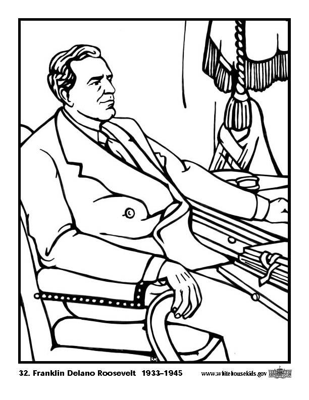 Fargeleggingsbilde 32 franklin delano roosevelt