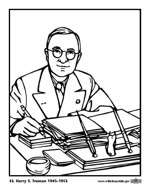 Fargeleggingsbilde 33 harry s. truman