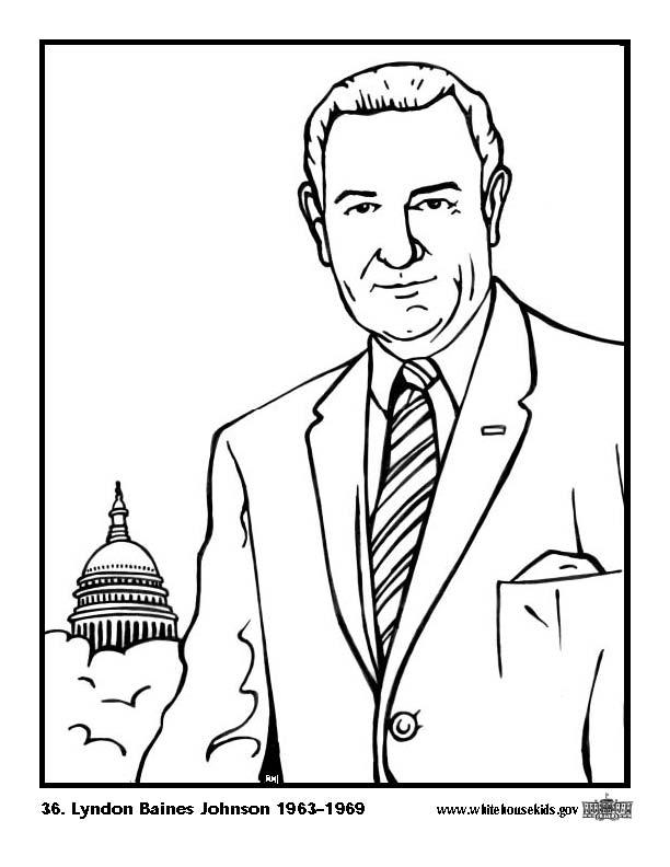 Fargeleggingsbilde 36 lyndon baines johnson