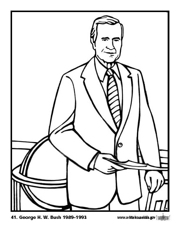 Fargeleggingsbilde 41 george h. w. bush