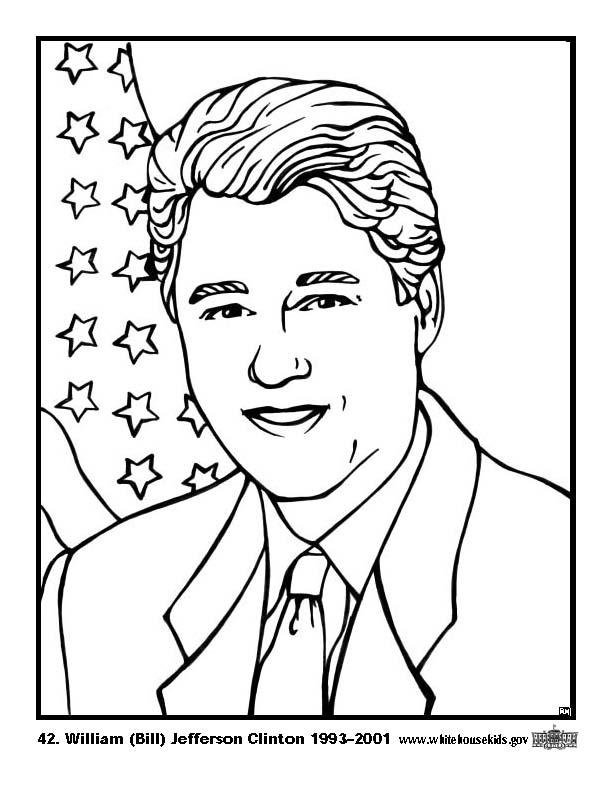 Fargeleggingsbilde 42 william (bill) jefferson clinton