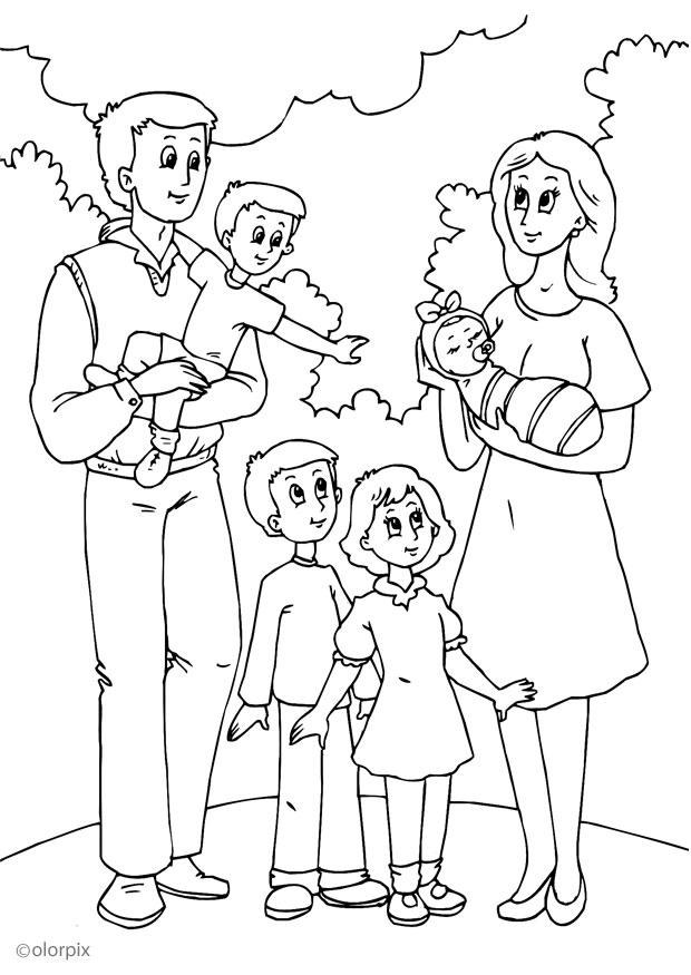 5. ny familie til far Fargeleggingsbilde 5. ny familie til far