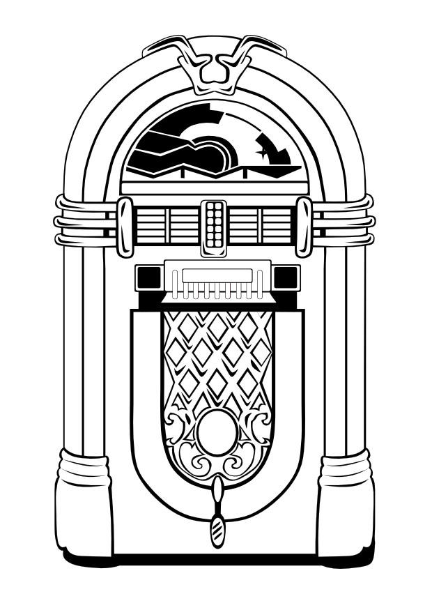 Fargeleggingsbilde 50-talls jukebox