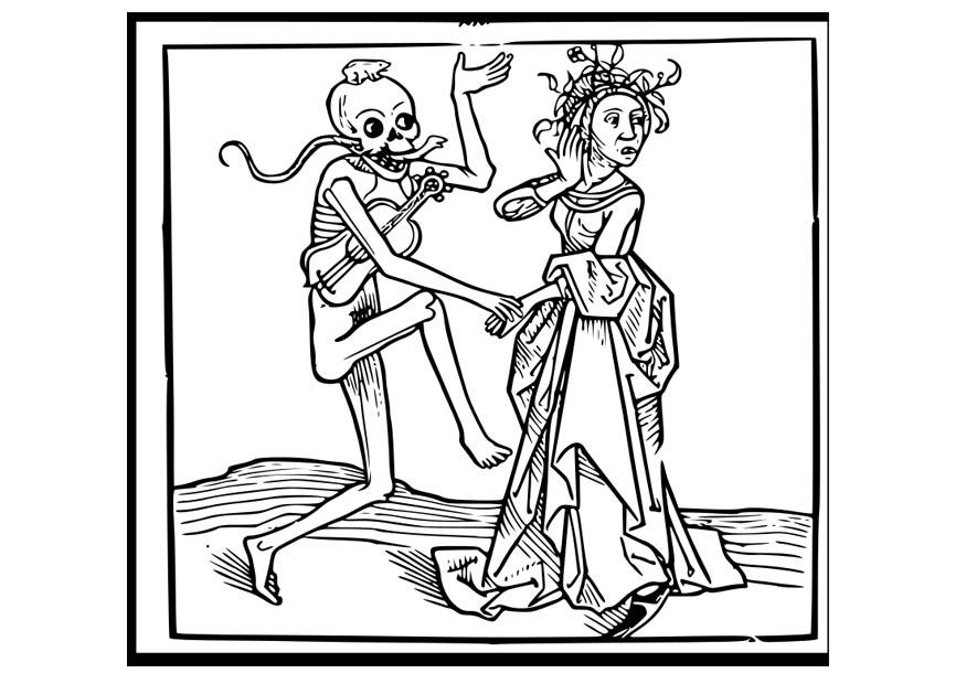 A¥ danse med de dA¸de Fargeleggingsbilde A¥ danse med de dA¸de