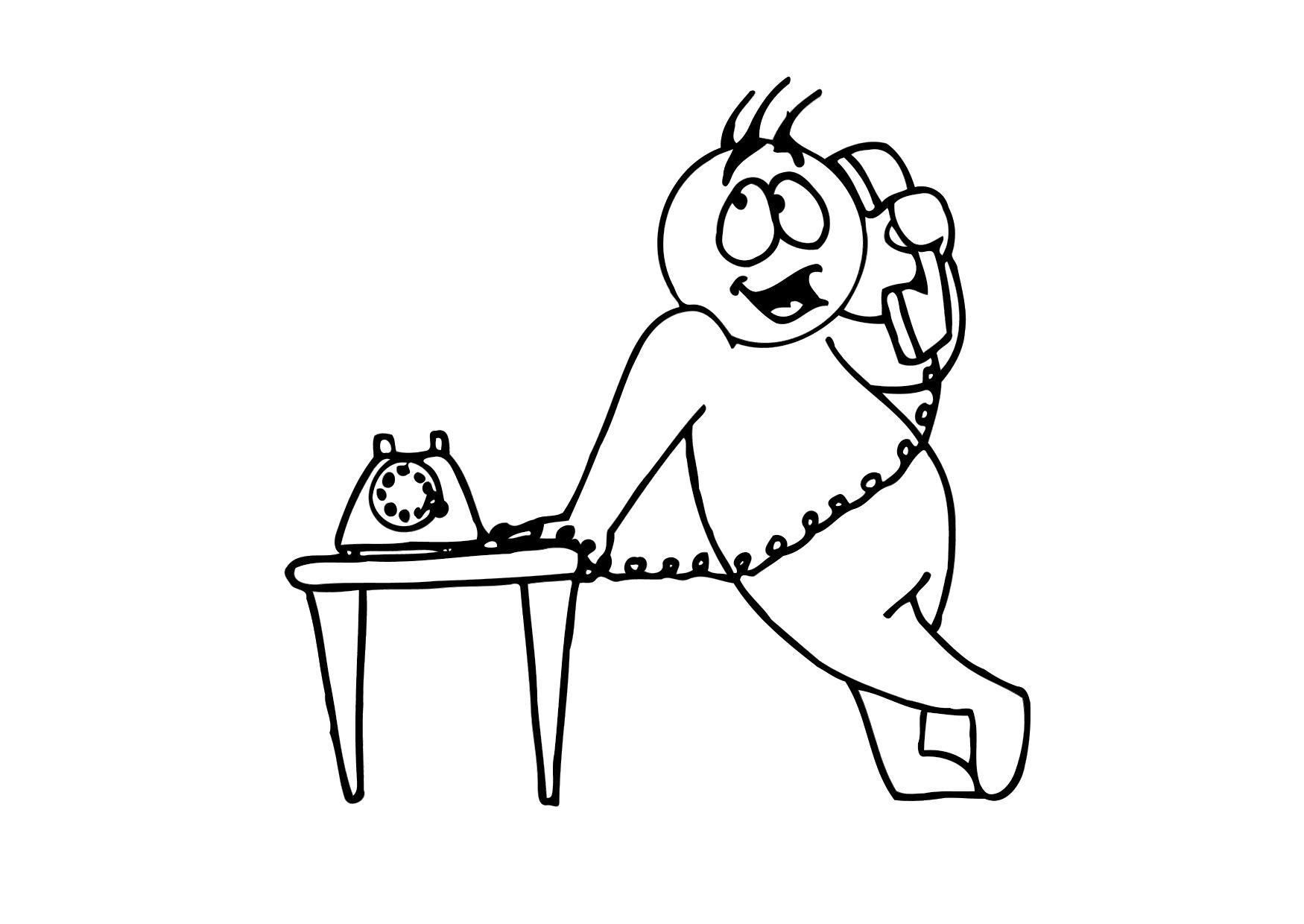 Fargeleggingsbilde A¥ snakke i telefonen
