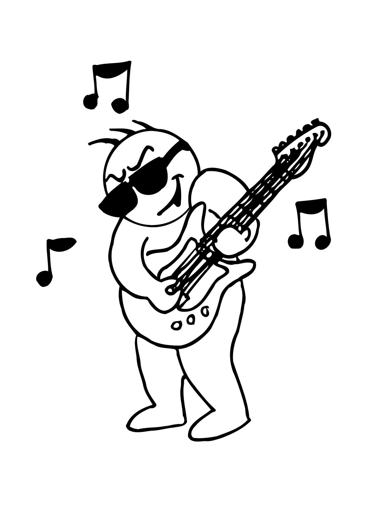 Fargeleggingsbilde A¥ spille gitar
