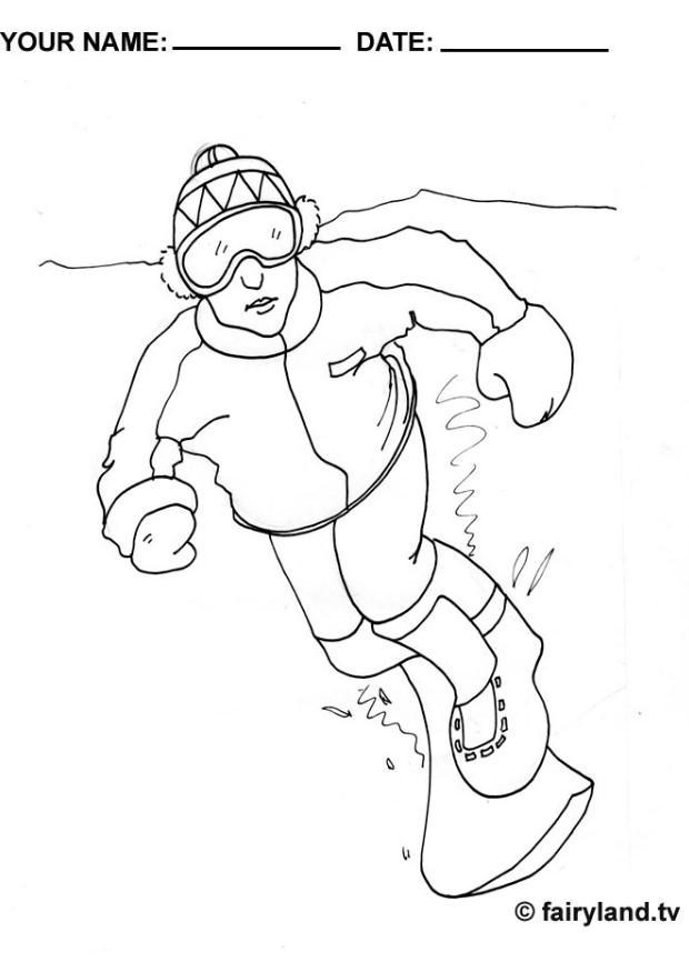 Fargeleggingsbilde A¥ stA¥ pA¥ snowboard