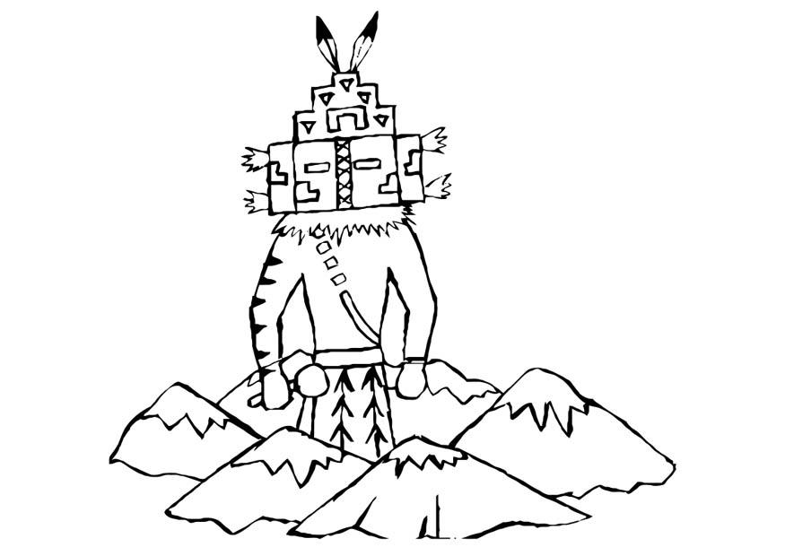 Fargeleggingsbilde afrikansk statue