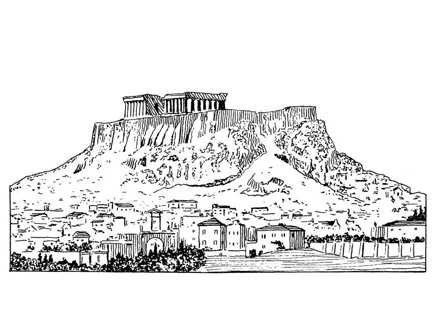 Fargeleggingsbilde akropolis