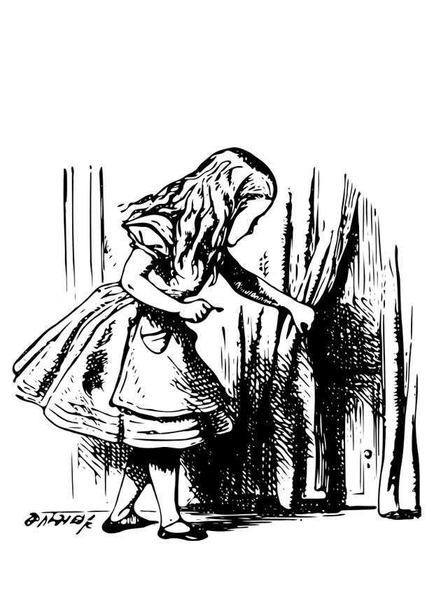 alice in wonderland - alice med nA¸kkel Fargeleggingsbilde alice in wonderland - alice med nA¸kkel