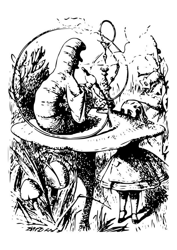 alice in wonderland - larve Fargeleggingsbilde alice in wonderland - larve