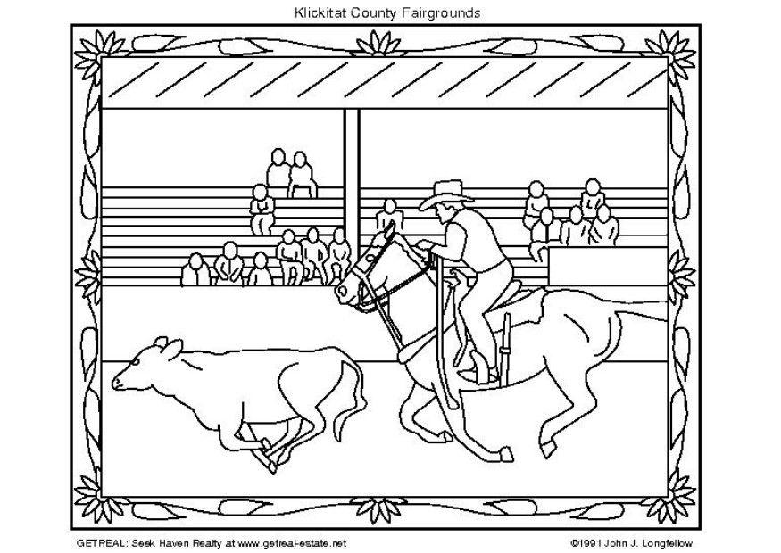 Fargeleggingsbilde amerikansk rodeo