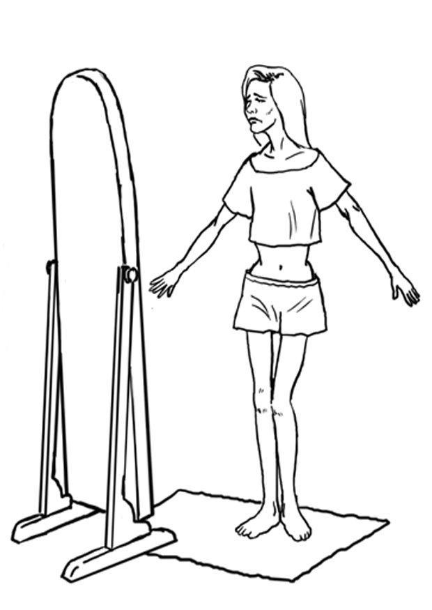 Fargeleggingsbilde anorexia