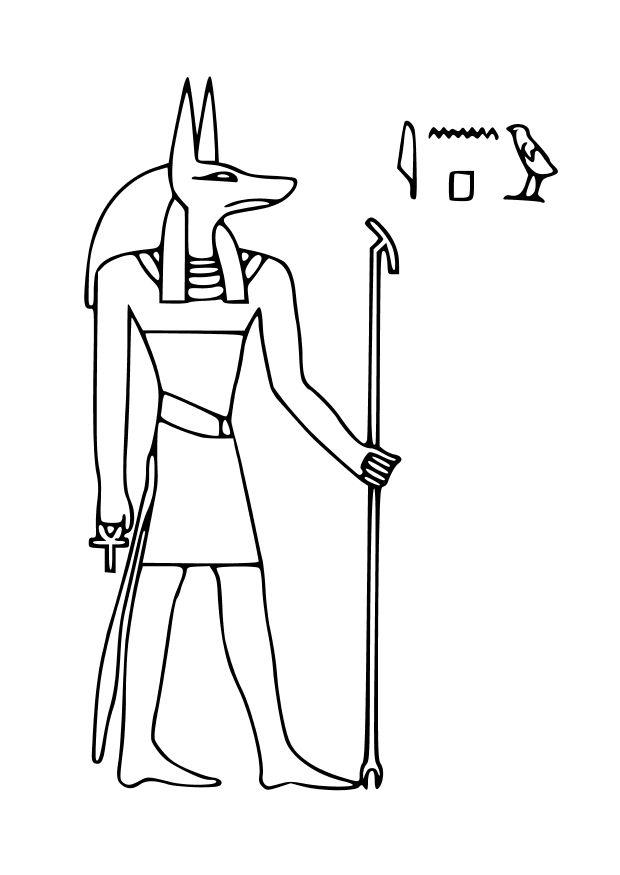 Fargeleggingsbilde anubis