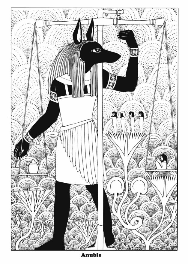 Fargeleggingsbilde anubis