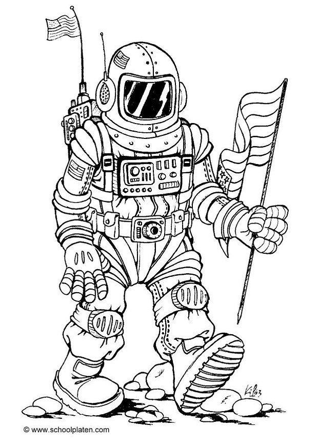 Fargeleggingsbilde astronaut
