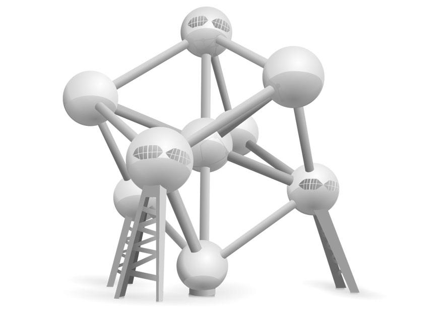 Fargeleggingsbilde atomium - belgia