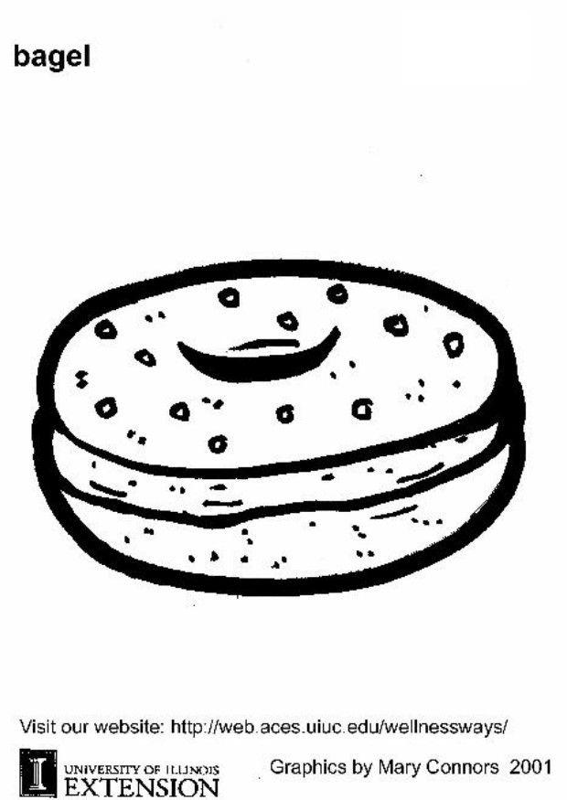 Fargeleggingsbilde bagel
