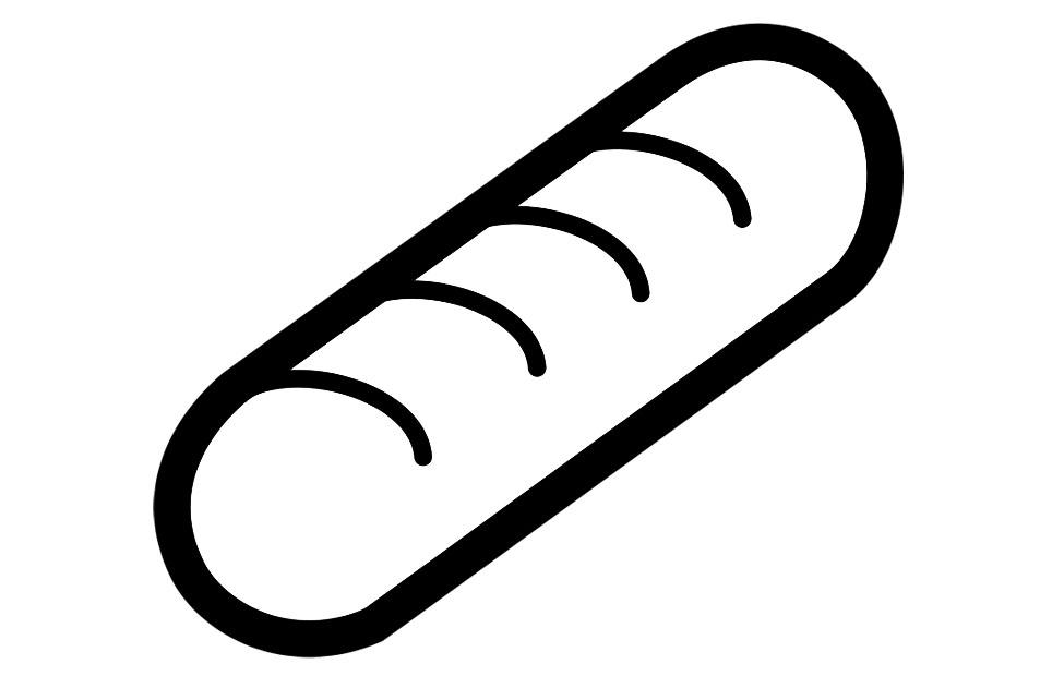 Fargeleggingsbilde baguette