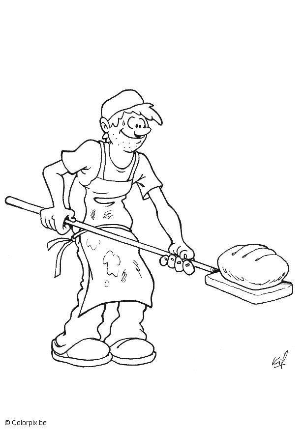 Fargeleggingsbilde baker