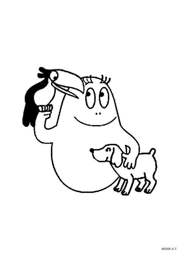barbapappa med venner Fargeleggingsbilde barbapappa med venner