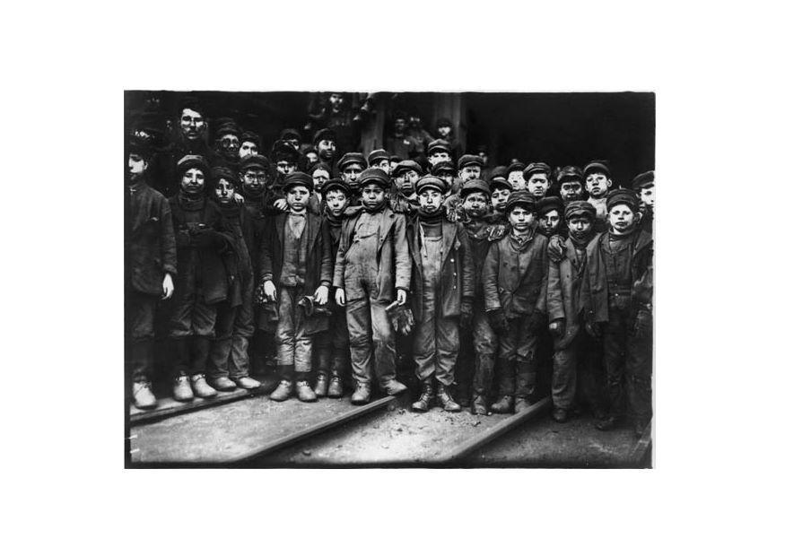 Foto barnearbeider i en kullgruve 1910