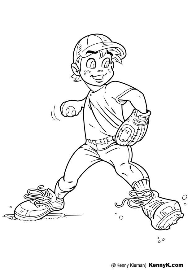 Fargeleggingsbilde baseball - pitcher