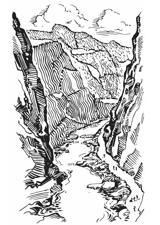 Fargeleggingsbilde bergklA¸ft - canyon