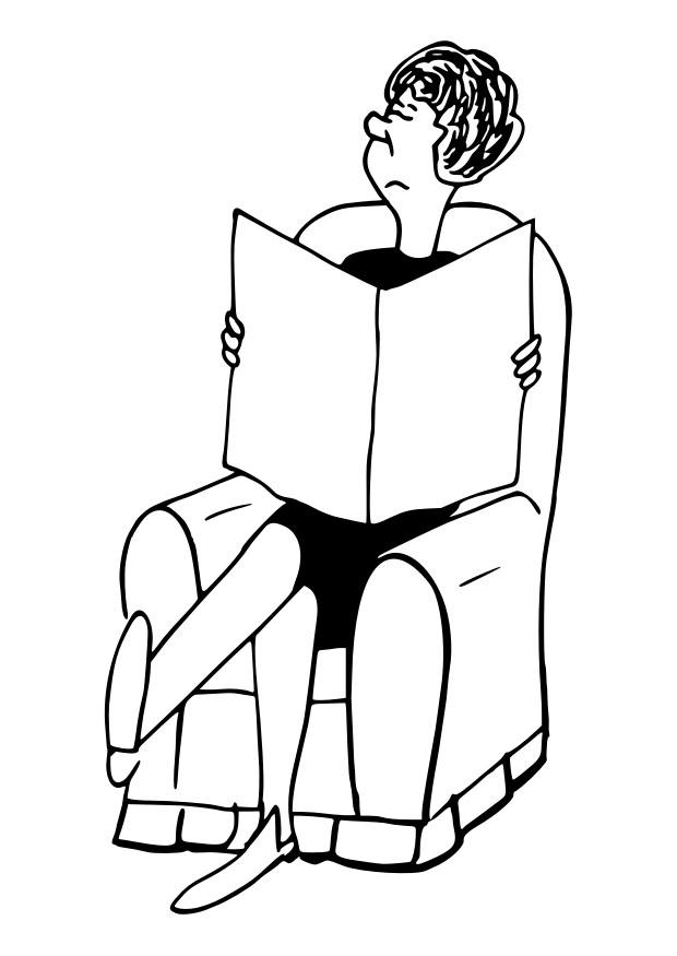 bestemor leser Fargeleggingsbilde bestemor leser