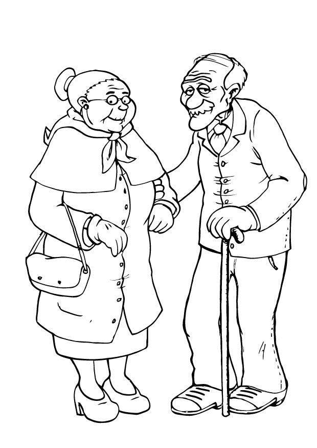 bestemor og bestefar Fargeleggingsbilde bestemor og bestefar