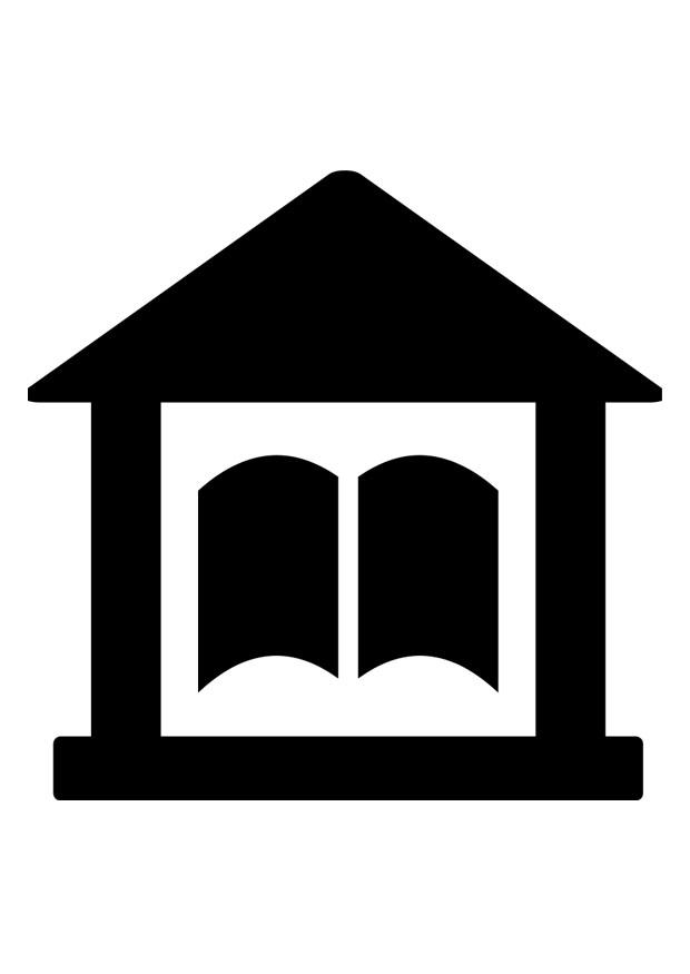 bibliotek piktogram Fargeleggingsbilde bibliotek piktogram