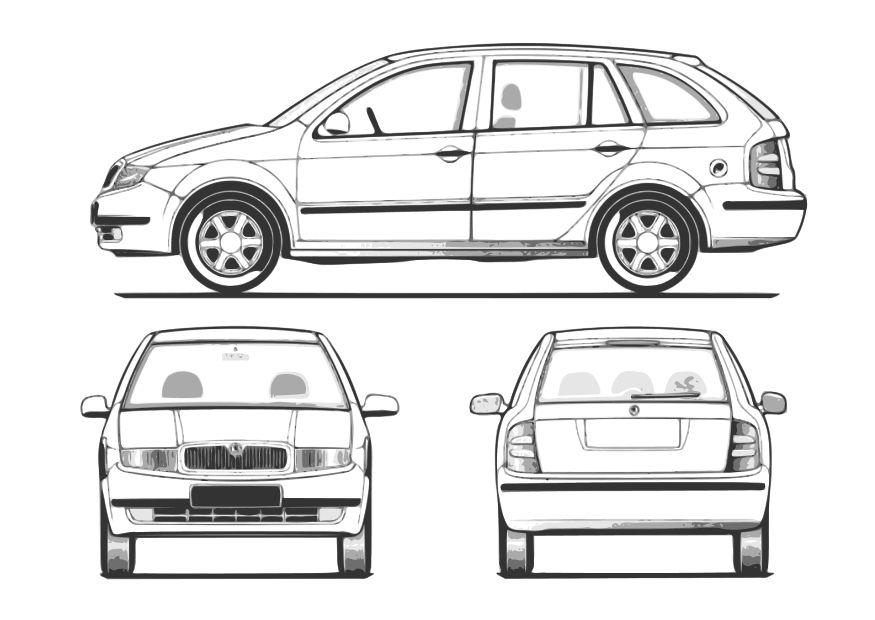 Fargeleggingsbilde bil - fabia