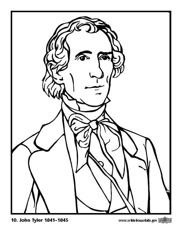 Bilde å fargelegge 10 john tyler