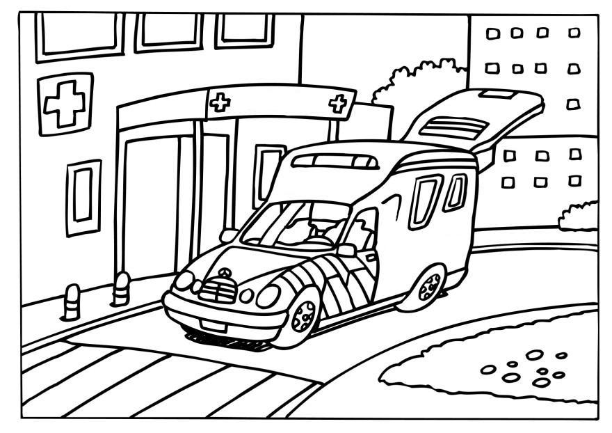 Bilde å fargelegge ambulanse