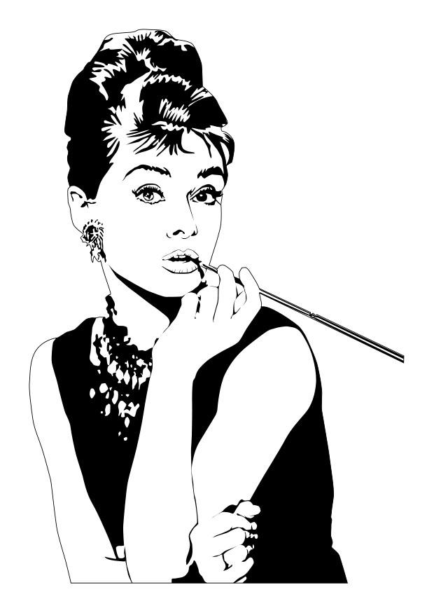 Bilde å fargelegge audrey hepburn
