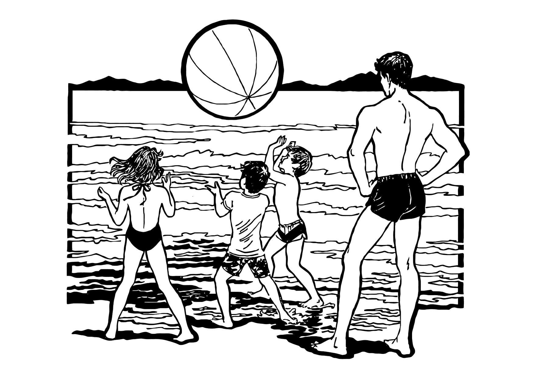 Bilde å fargelegge A¥ leke pA¥ stranden