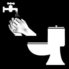 Bilde å fargelegge A¥ vaske hendene etter A¥ ha vA¦rt pA¥ toalettet