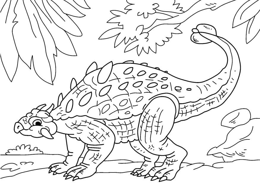 Bilde å fargelegge dinosaur - ankylosaurus