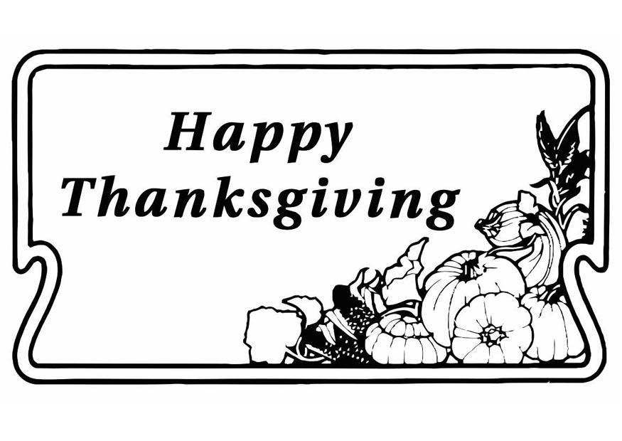 Bilde å fargelegge happy thanksgiving