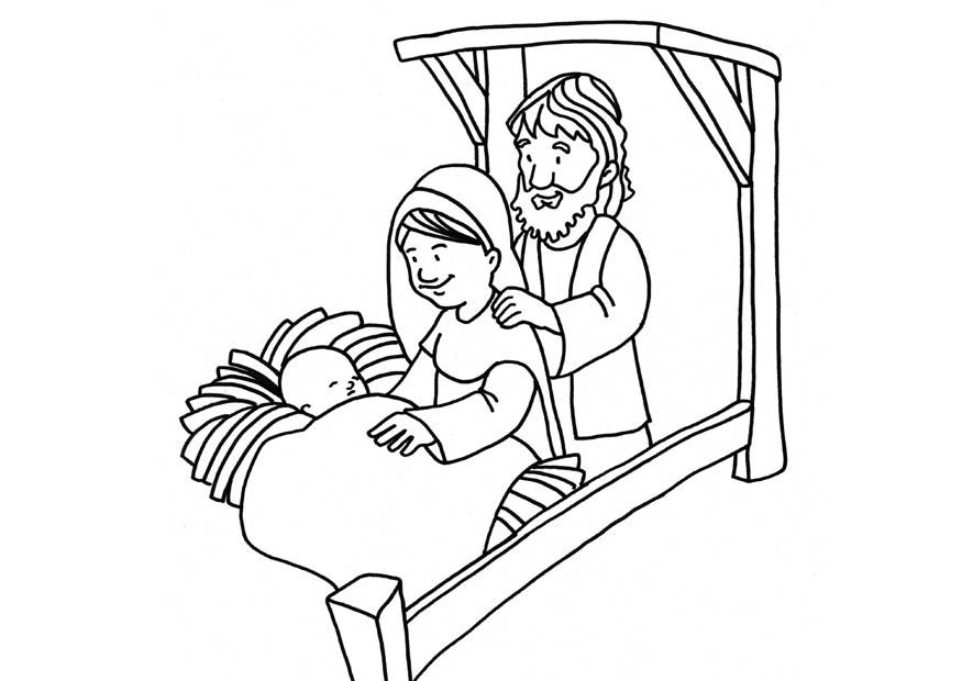 Bilde å fargelegge jesus fA¸dsel