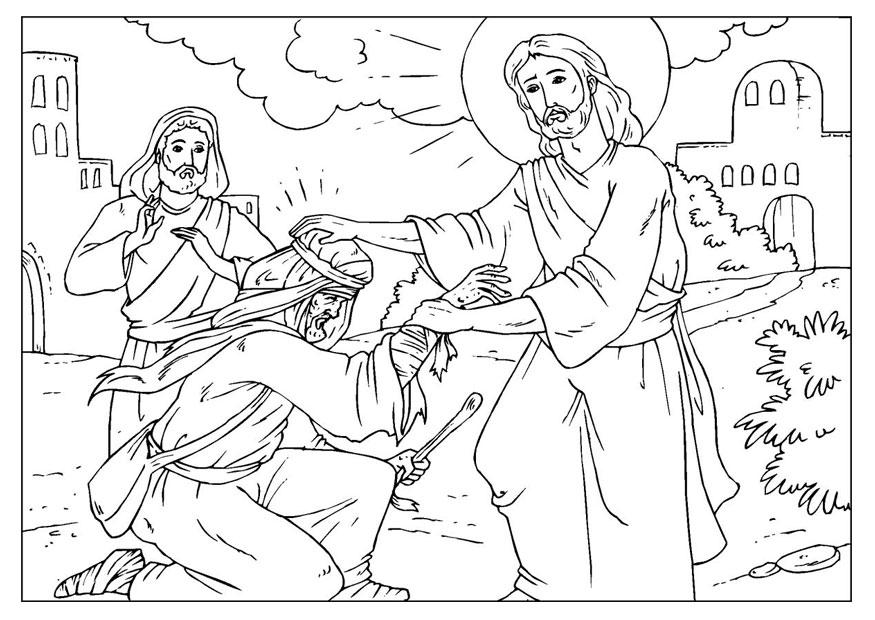 Bilde å fargelegge jesus helbreder