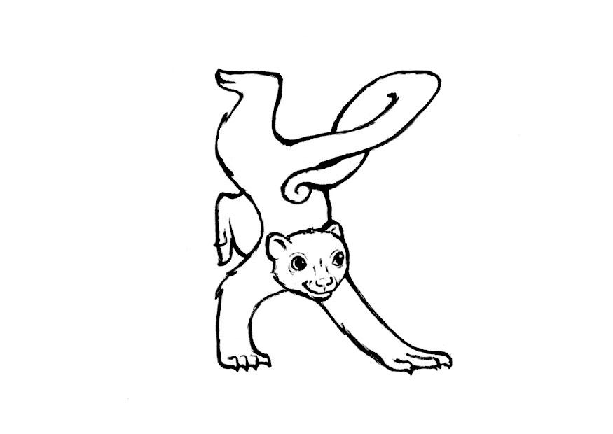 Bilde å fargelegge k-kinkajou