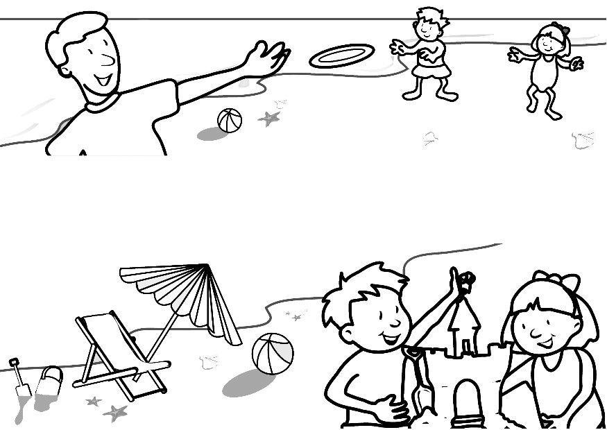 Bilde å fargelegge leke pA¥ stranden