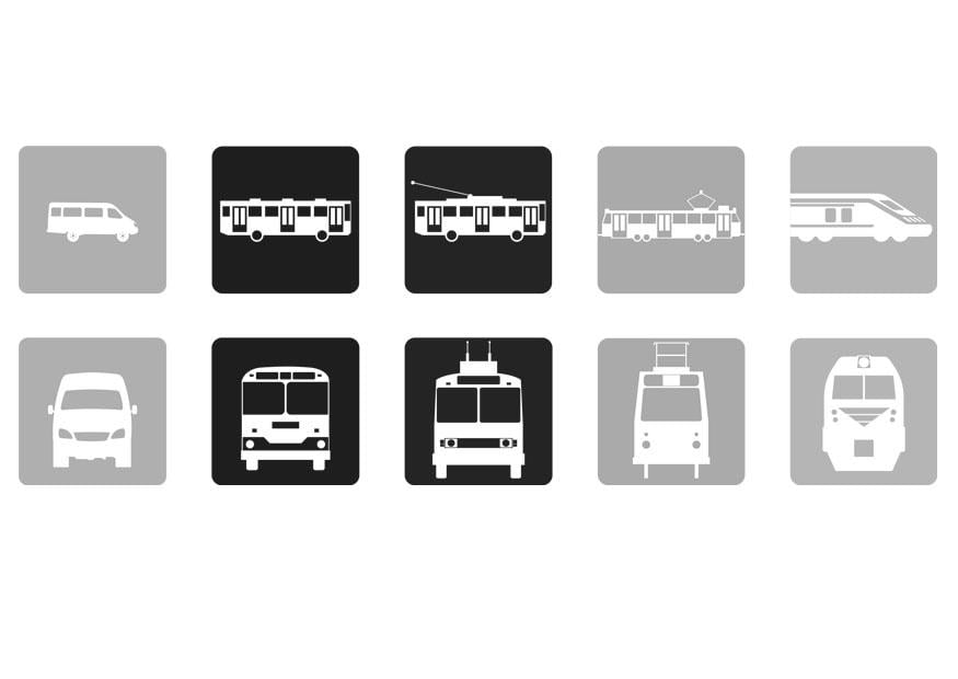 Bilde å fargelegge offentlig transport