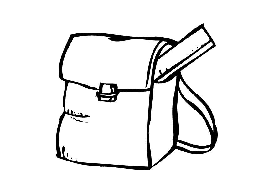 Bilde å fargelegge skoleveske
