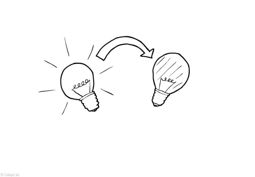 Bilde å fargelegge slA¥ av lyset - A¥ spare energi