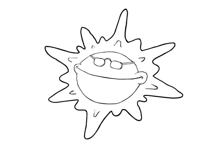 Bilde å fargelegge sol