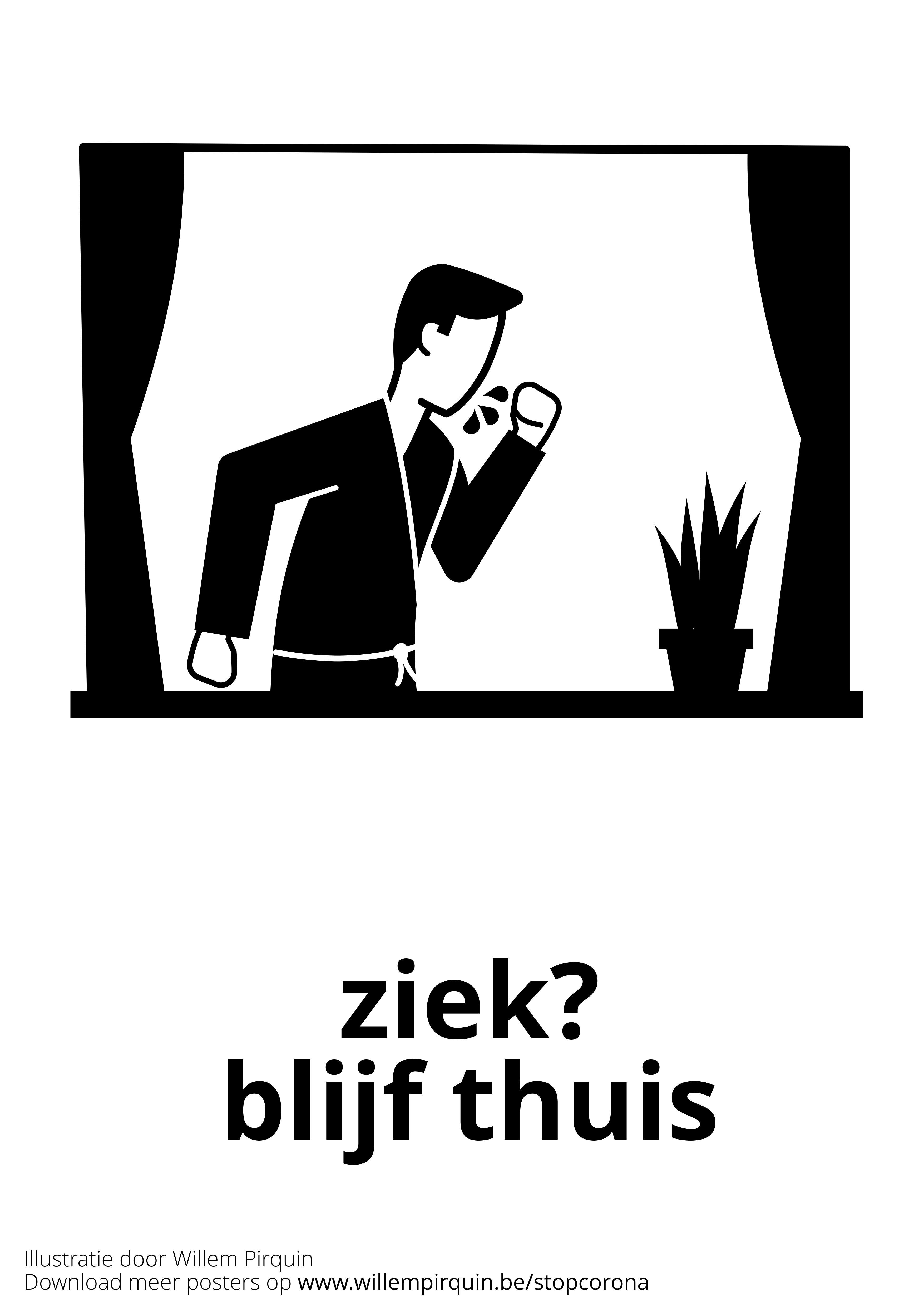 Fargeleggingsbilde bli hjemme hvis du er syk