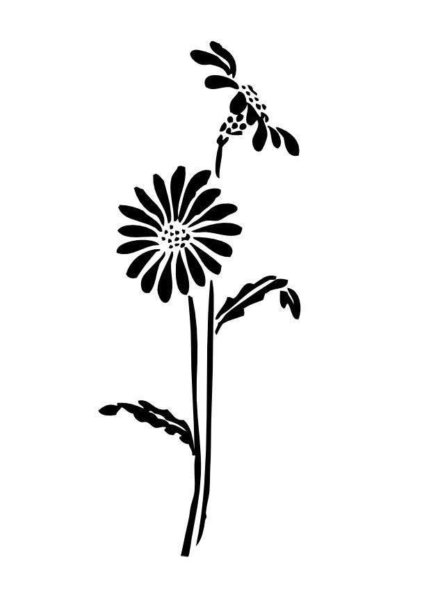 blomst i silhuett Fargeleggingsbilde blomst i silhuett